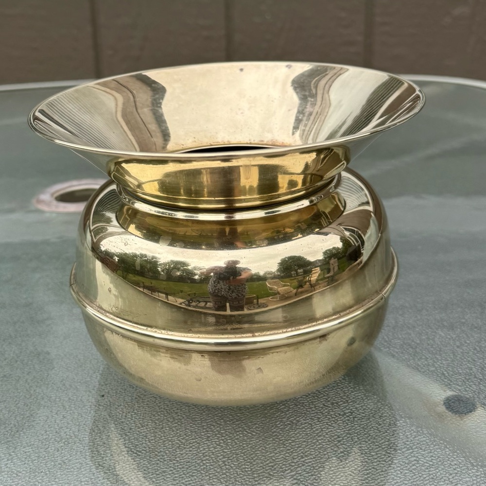 Vintage Brass Spittoon Vase Planter BOHO